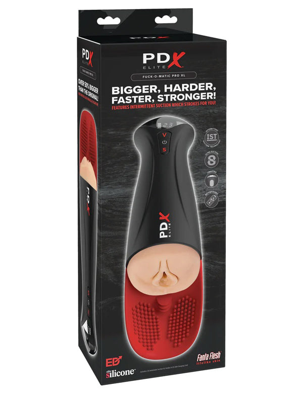 Pipedream PDX Elite Fuck-O-Matic Pro XL – Rechargeable Vibrating Masturbator – White