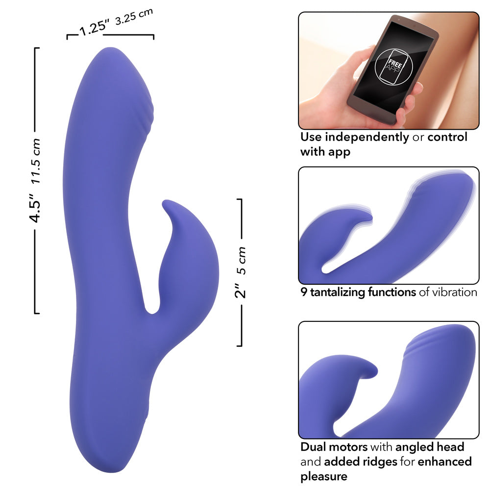 CalExotics Connect Dual Stimulator – Purple – App Controlled Dual Motor Massager