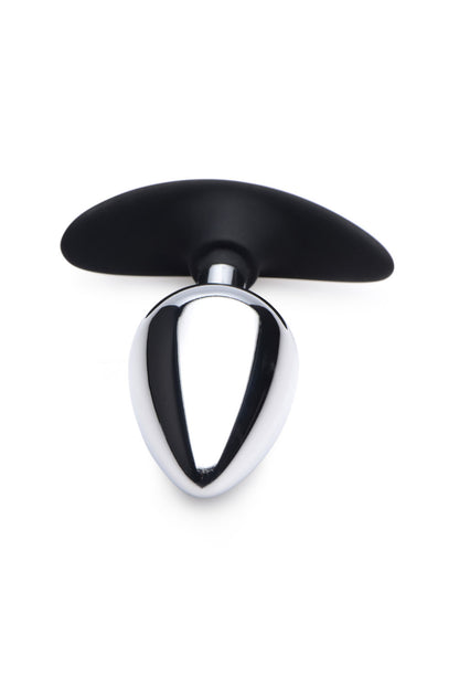 XR Brands Dark Invader Large Metal and Silicone Anal Plug – Silver