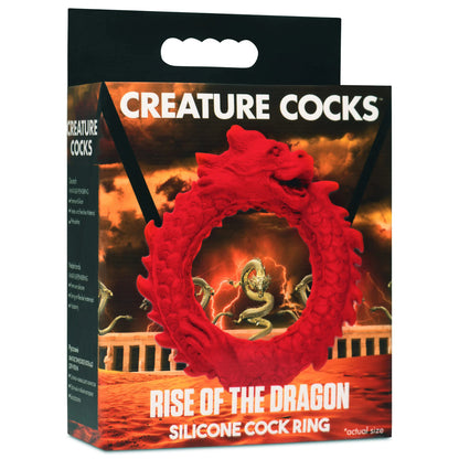 XR Brands Rise of the Dragon Silicone Cock Ring – Red