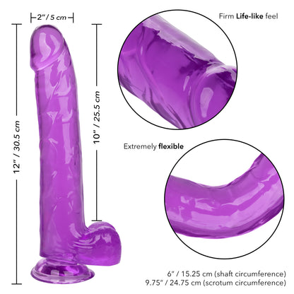 CalExotics Size Queen 10-Inch Dildo - Realistic Purple Design