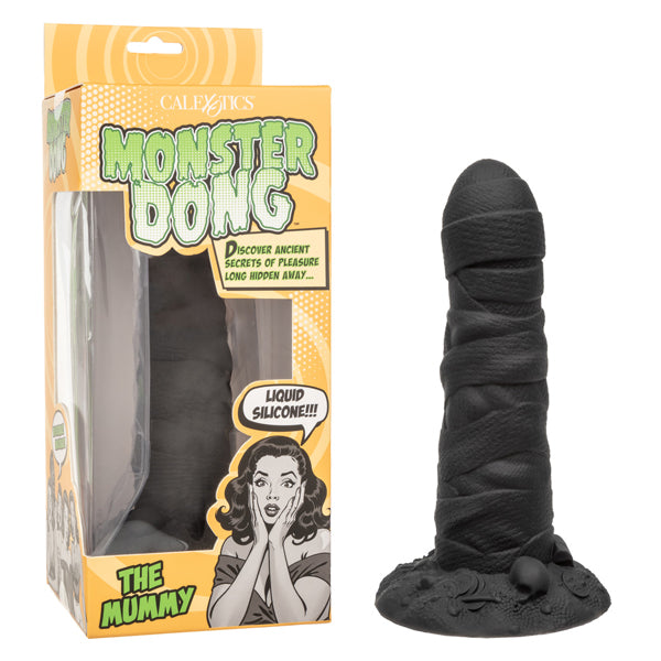CalExotics Monster Dong The Mummy - Black - Liquid Silicone Pleasure Toy with Suction Cup
