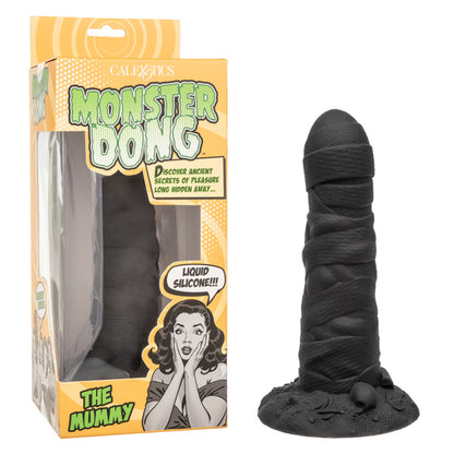CalExotics Monster Dong The Mummy - Black - Liquid Silicone Pleasure Toy with Suction Cup