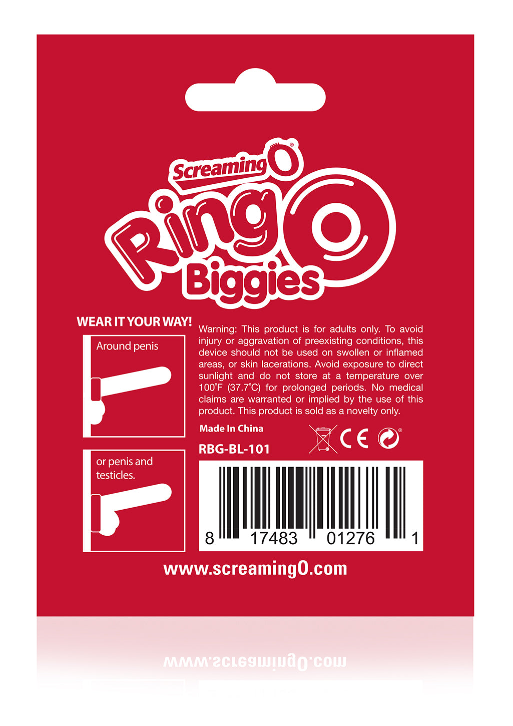 Screaming O RingO Biggies – Reusable Waterproof Ring – Black