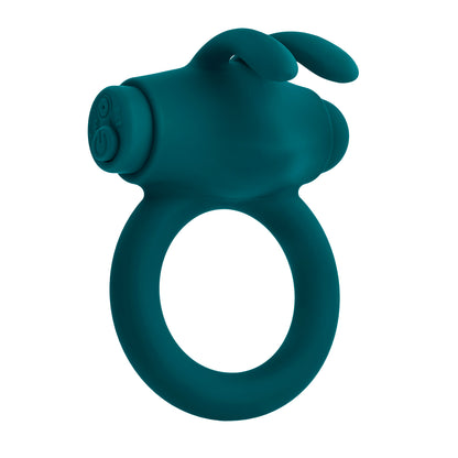 Playboy Pleasure Bunny Buzzer Cock Ring with Vibrating Bullet - Deep Teal