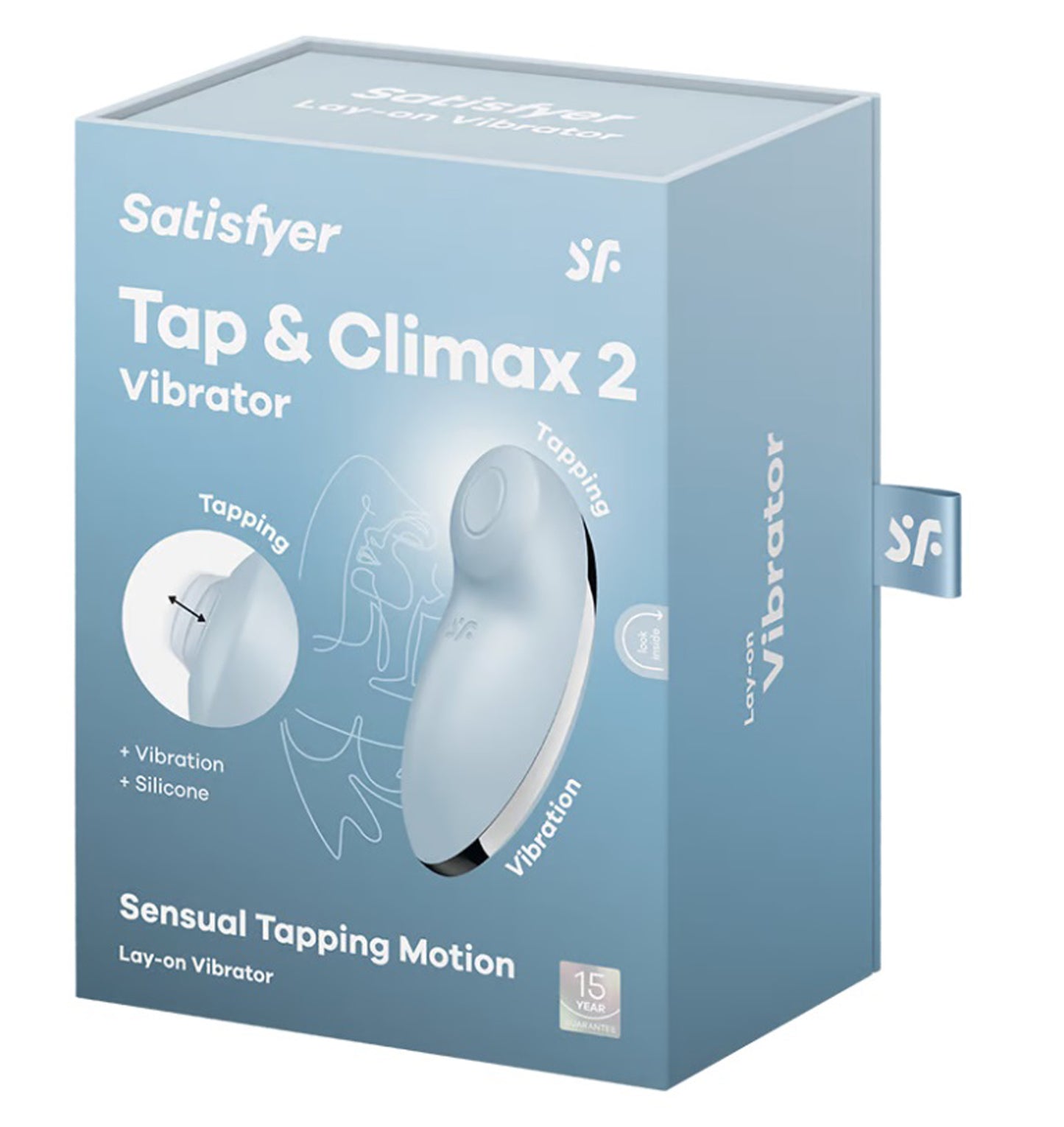 Satisfyer Tap and Climax 2 Vibrator – Blue – Clitoral Stimulation Device