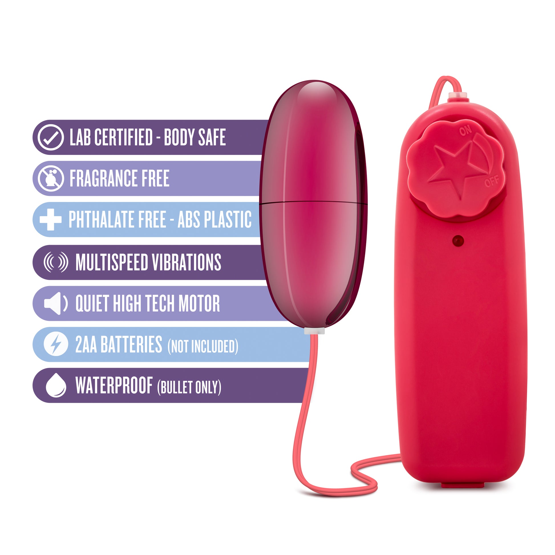 Blush B Yours Power Bullet Vibrator – Cerise – Multi-Speed Waterproof