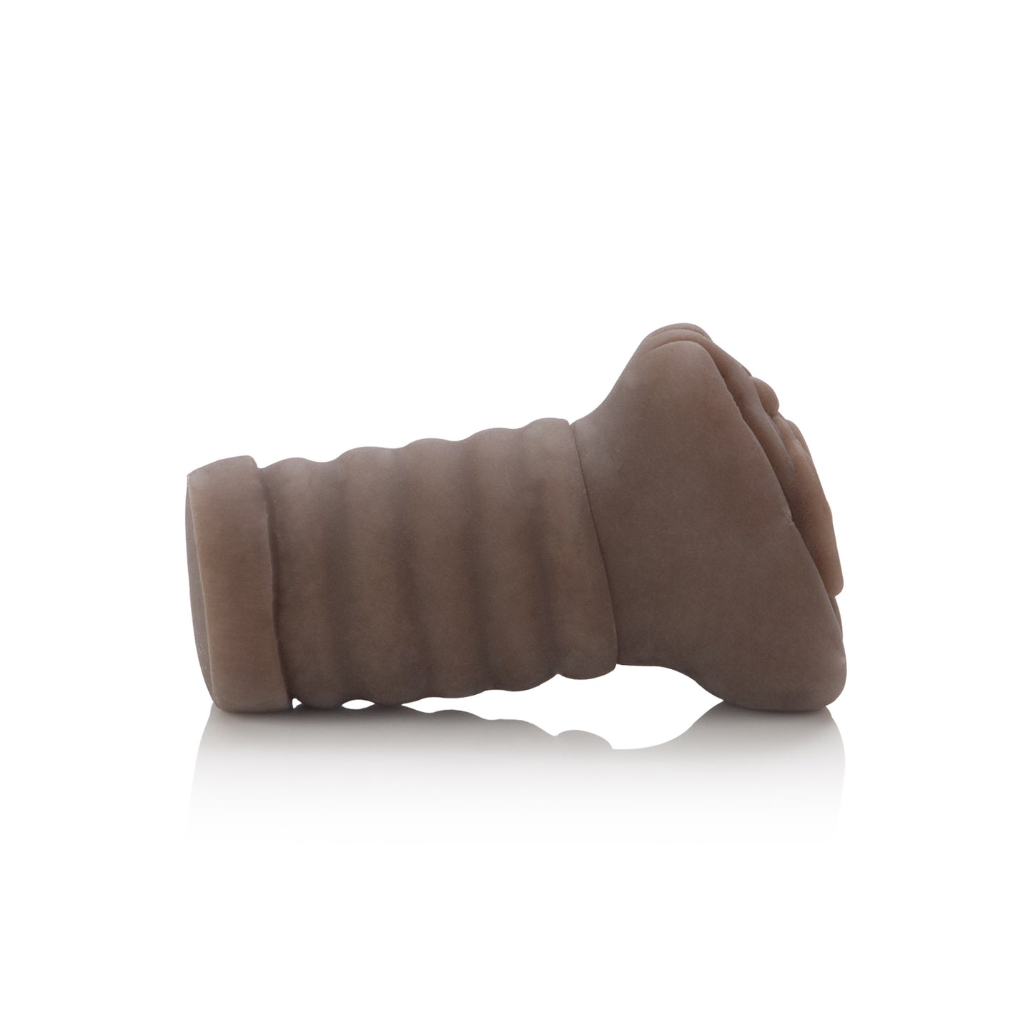 CalExotics My Cocoa Stroker Masturbator - Ribbed Pleasure Chamber - Brown