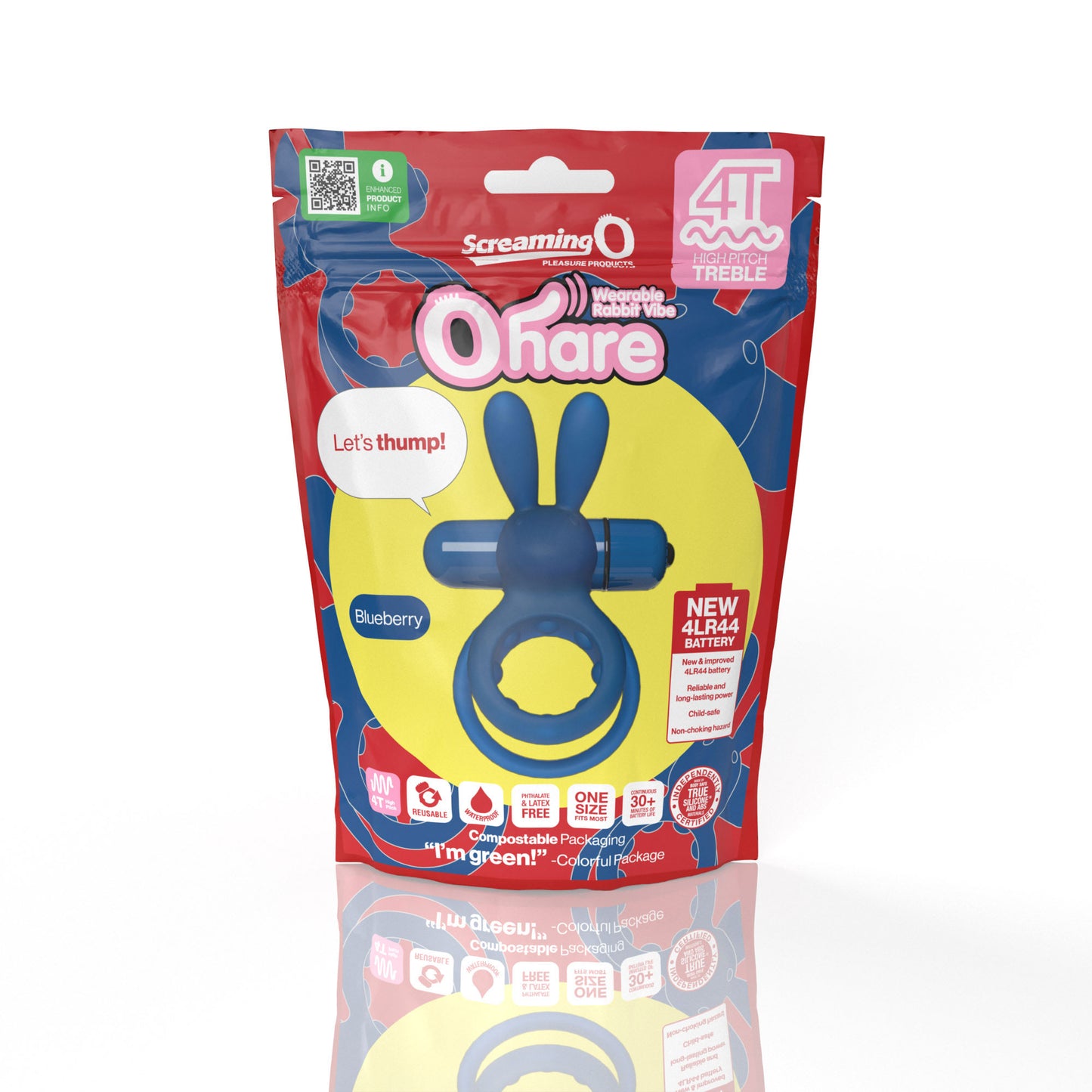 Screaming O Ohare Wearable Rabbit Vibe – Blueberry – 5 Speeds, Waterproof