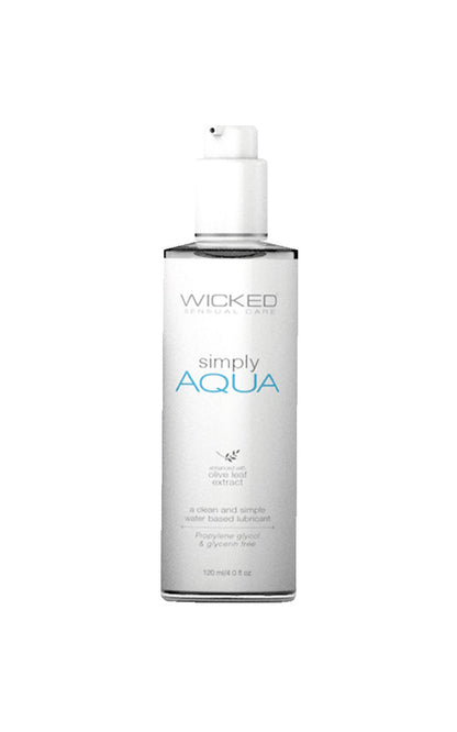 Wicked Simply Aqua Fragrance Free Lubricant - Water Based - 4 Fl. Oz.