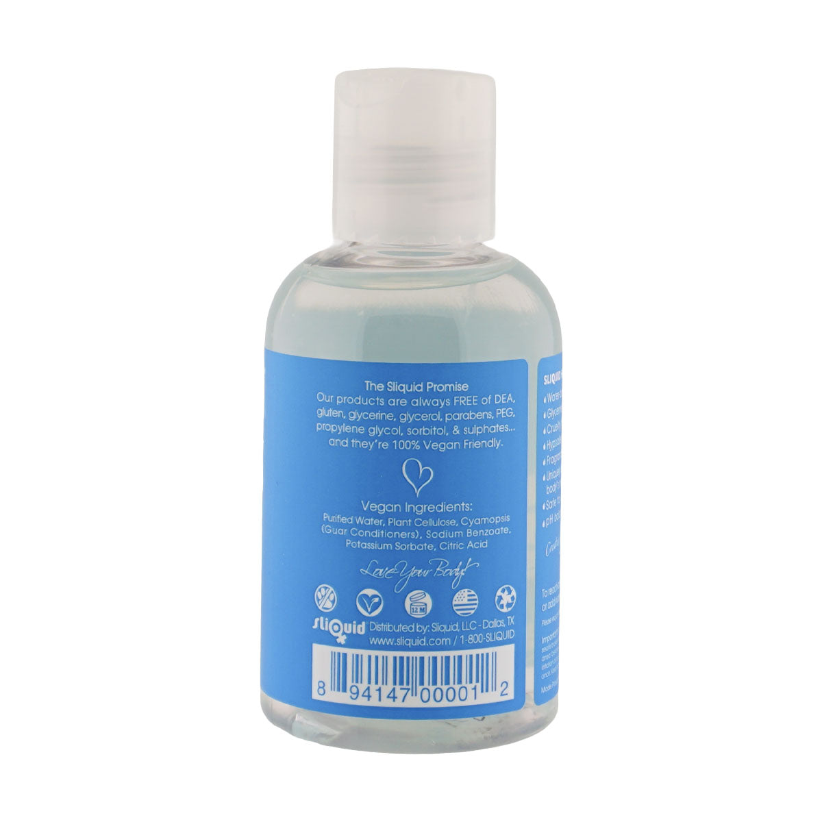 Sliquid Naturals H2O Water-Based Personal Lubricant – 4.2 Fl Oz