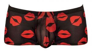 Kiss Me - Mini Short - Small - Sheer Lips Black
