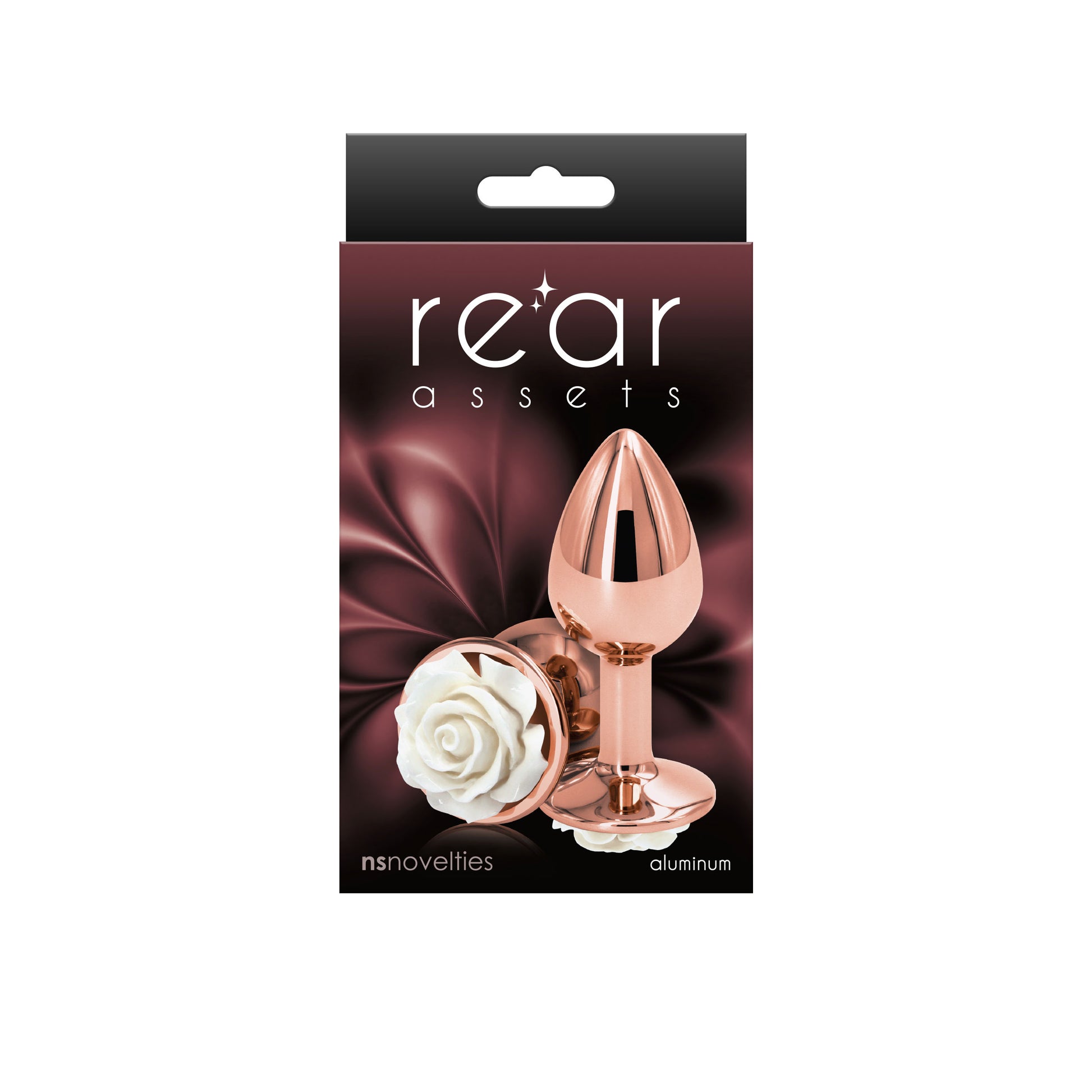 Rear Assets Rose Small Anal Toy - White