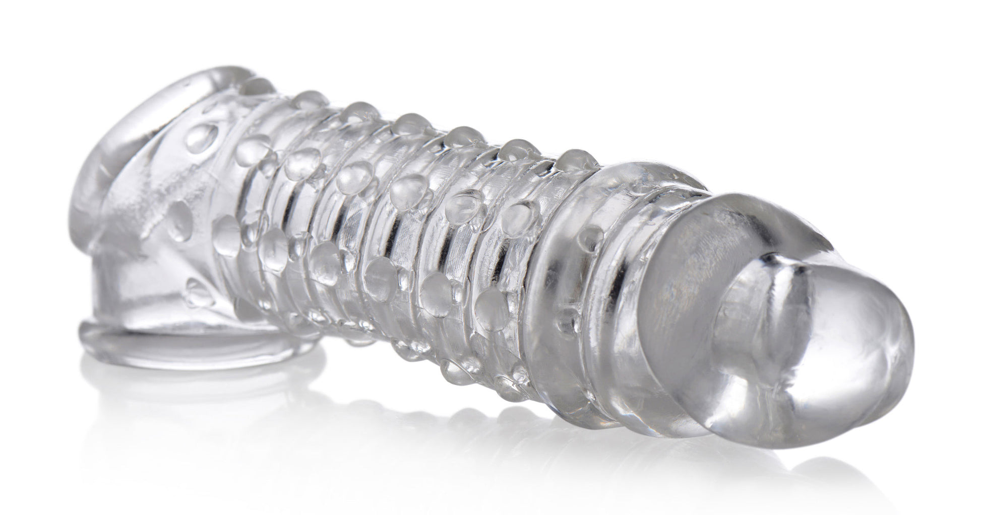 XR Brands 1.5 Inch Penis Enhancer Sleeve - Clear with Textured Stimulation