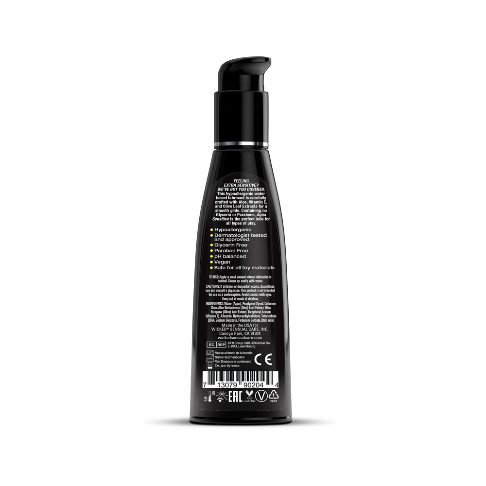 Wicked Aqua Sensitive Water-Based Lubricant – 4 Fl. Oz.