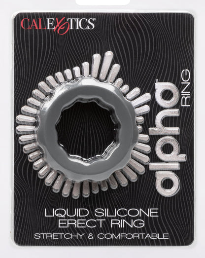 CalExotics Alpha Liquid Silicone Erect Ring - Gray - Ultra-Stretchy Enhancer