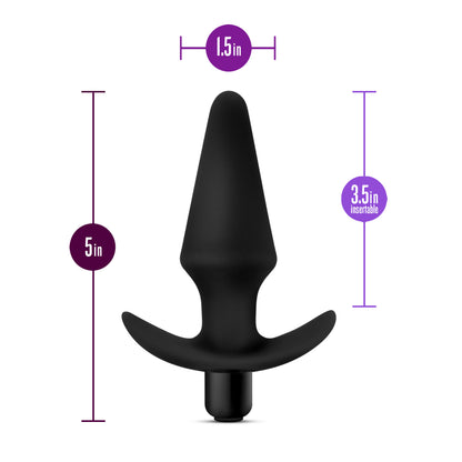 Blush Anal Adventures Platinum Silicone Vibrating Plug - Waterproof - Black