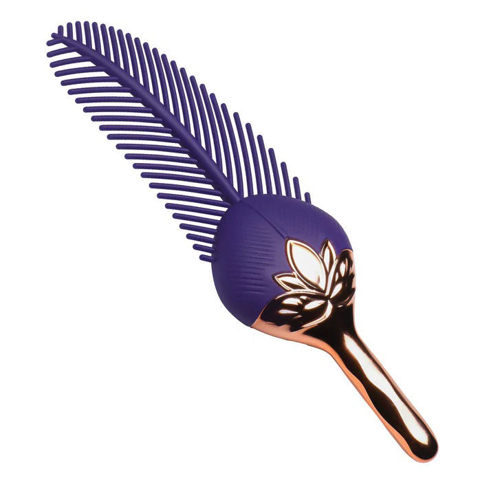 XR Brands Silicone Feather Tickler with Vibrating Function – Purple