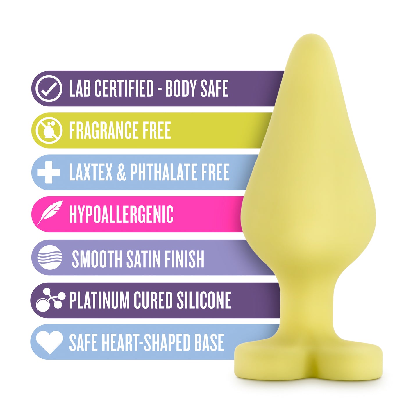 Blush Naughty Candy Heart Spank Me Plug – Yellow