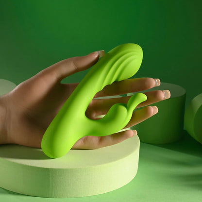 Evolved Novelties Brat Bunny Electric Green Rabbit Vibrator - Dual Motor, Waterproof