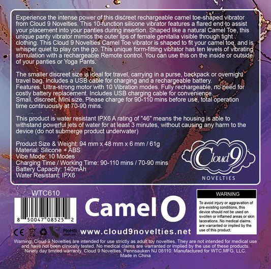 Cloud 9 Camel Toe Shaped Vibrator with Remote - Pink