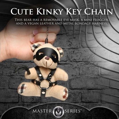 XR Brands Bondage Bear Keychain – Light Peach Color with Removable Eye Mask