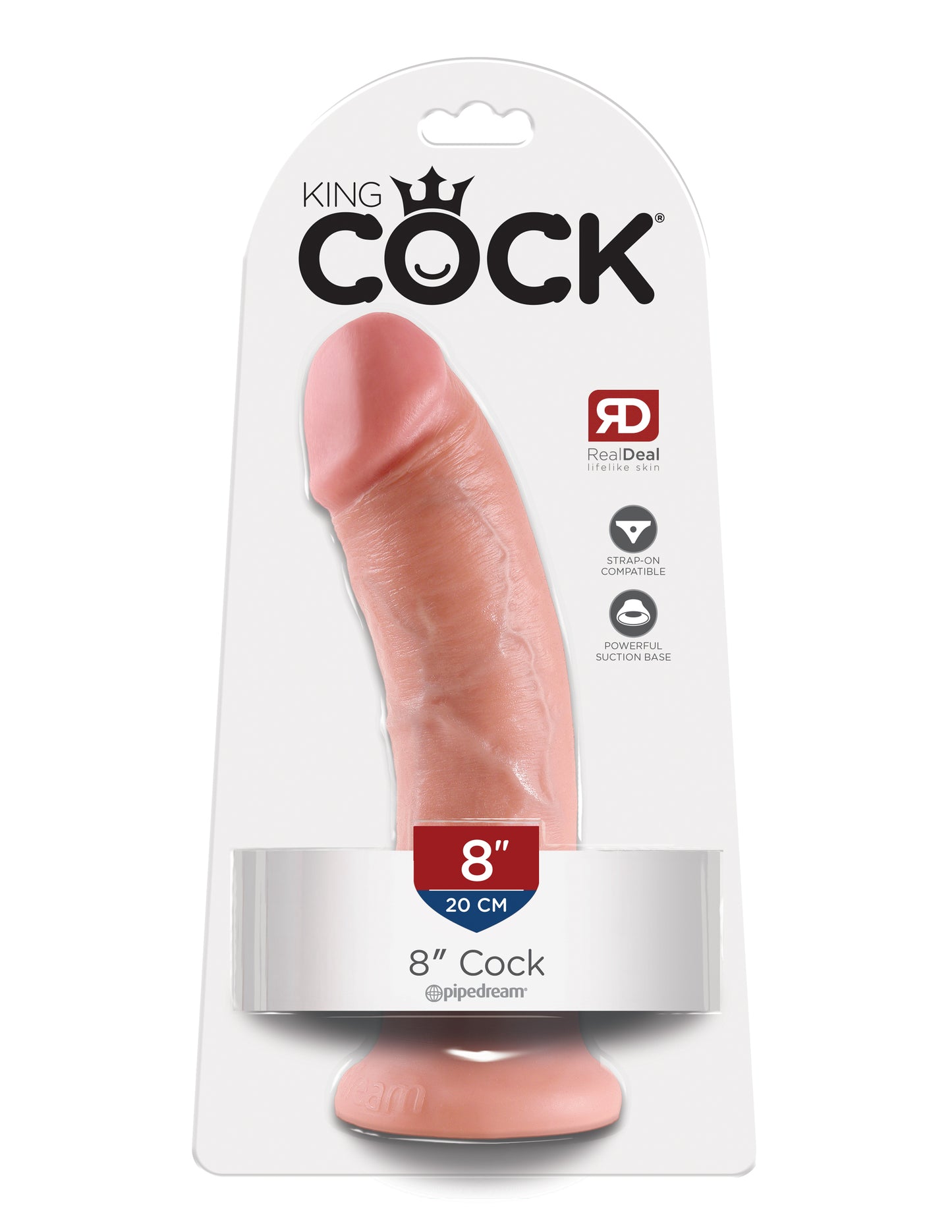 Pipedream King Cock 8-Inch Cock - Realistic Flesh Dildo with Suction Cup