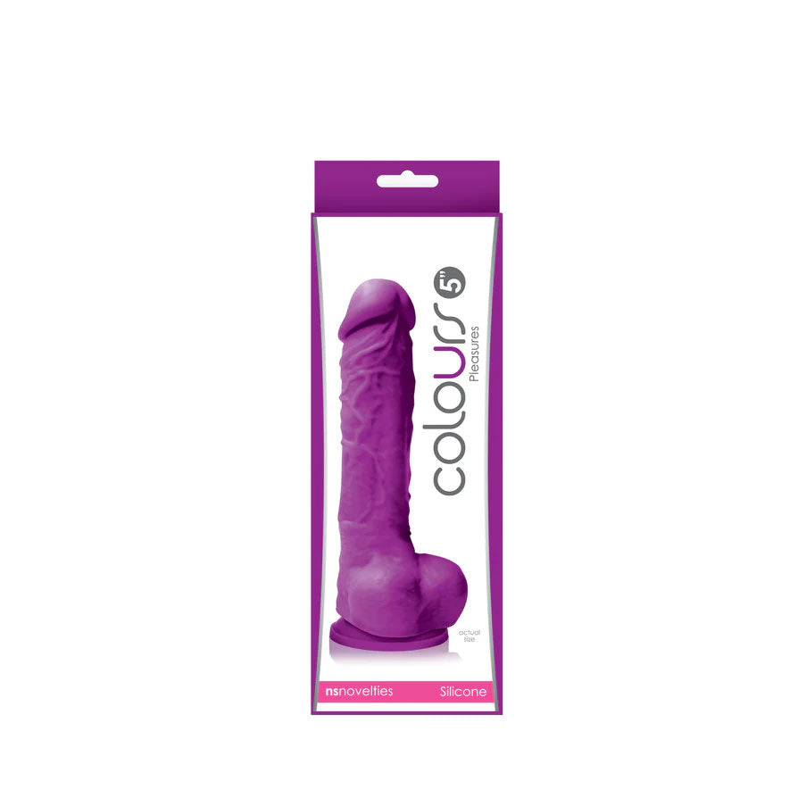 Colours Pleasures 5 Inch Silicone Dildo with Suction Cup - Purple