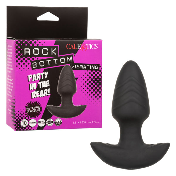CalExotics Rock Bottom Vibrating Rotating Probe – Black – Waterproof, Rechargeable