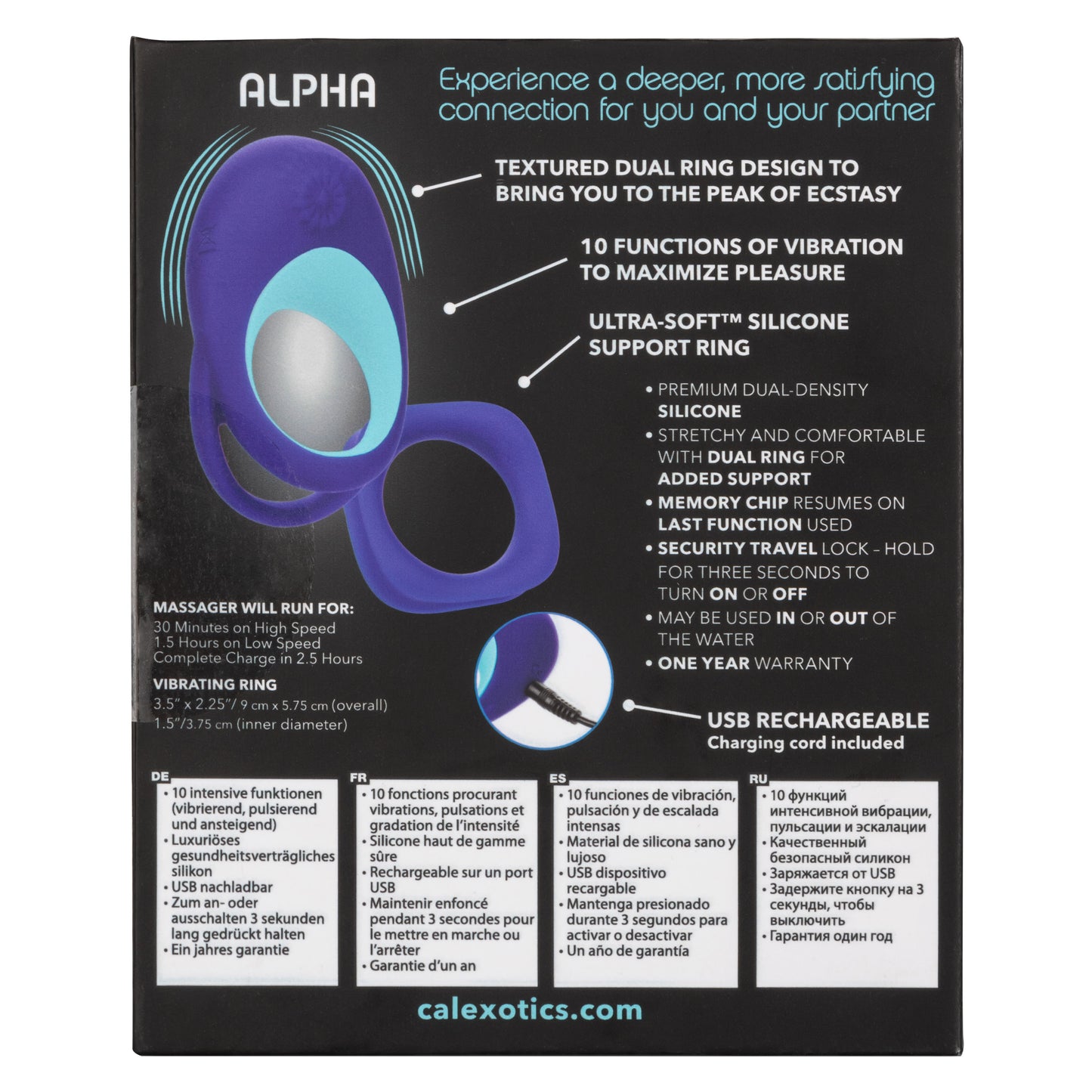 CalExotics Link Up Alpha Vibrating Couples' Enhancer Ring – Multi