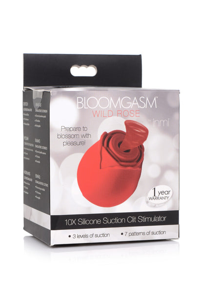 Inmi Bloomgasm Wild Rose Silicone Suction Stimulator – Red