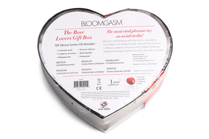 XR Brands Bloomgasm Rose Clit Stimulator - Red - Waterproof with 3 Intensity Levels and 7 Patterns