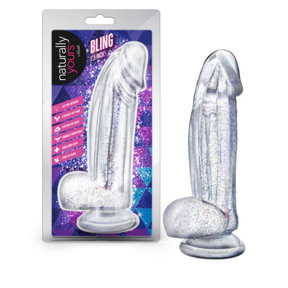 Blush Bling Sparkling Clear Vibrator – 7.5 Inch, Suction Cup Base