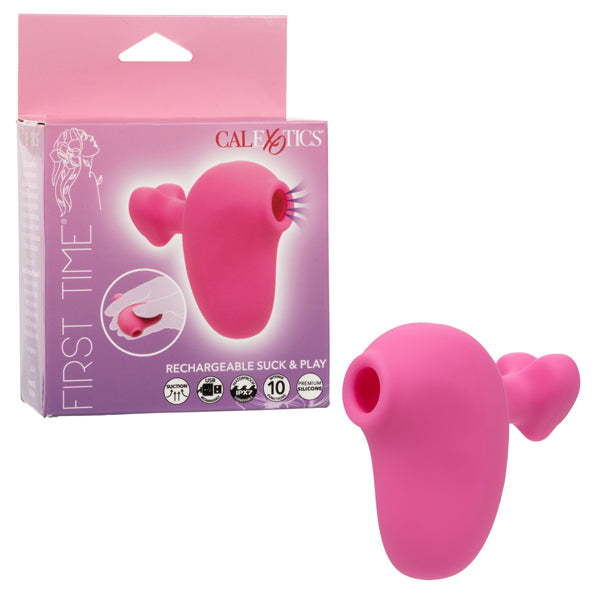 CalExotics First Time Rechargeable Suck and Play - Multi-Function Handheld Massager - Pink