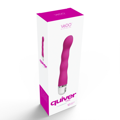 VeDO Quiver Vibrator - G-Spot Targeting Multi-Speed Waterproof Vibrator - Pink