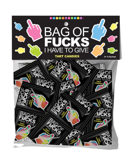 Little Genie Bag of Fucks I Have to Give Candy – 25 Count with Fruit-Flavored Middle Fingers