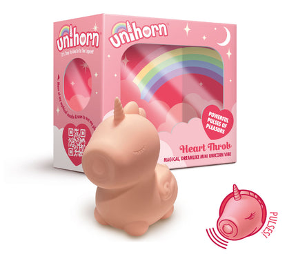 Unihorn Heart Throb Rechargeable Unicorn Vibrator with Dual Motor - Pink