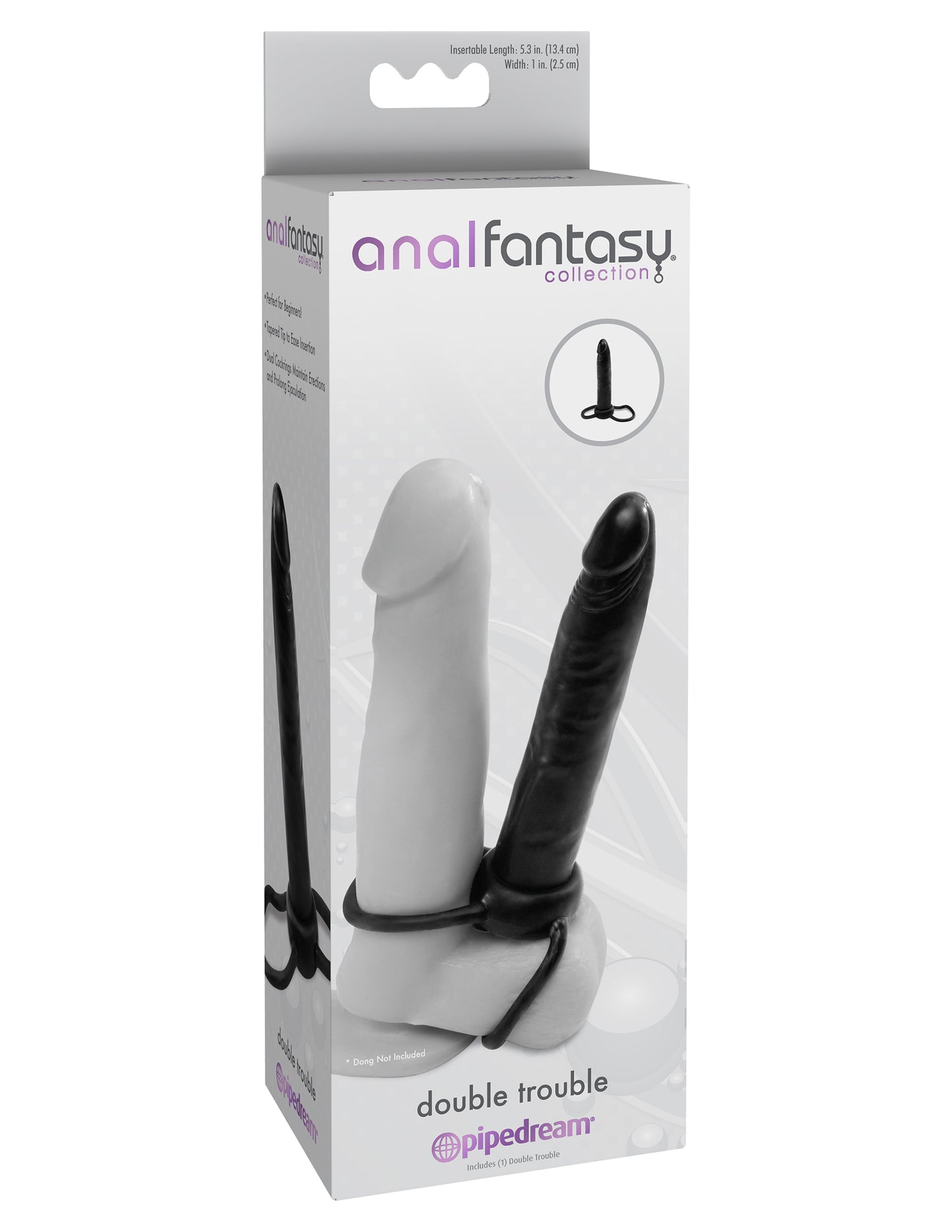 Pipedream Anal Fantasy Collection Double Trouble Strap-On – Black