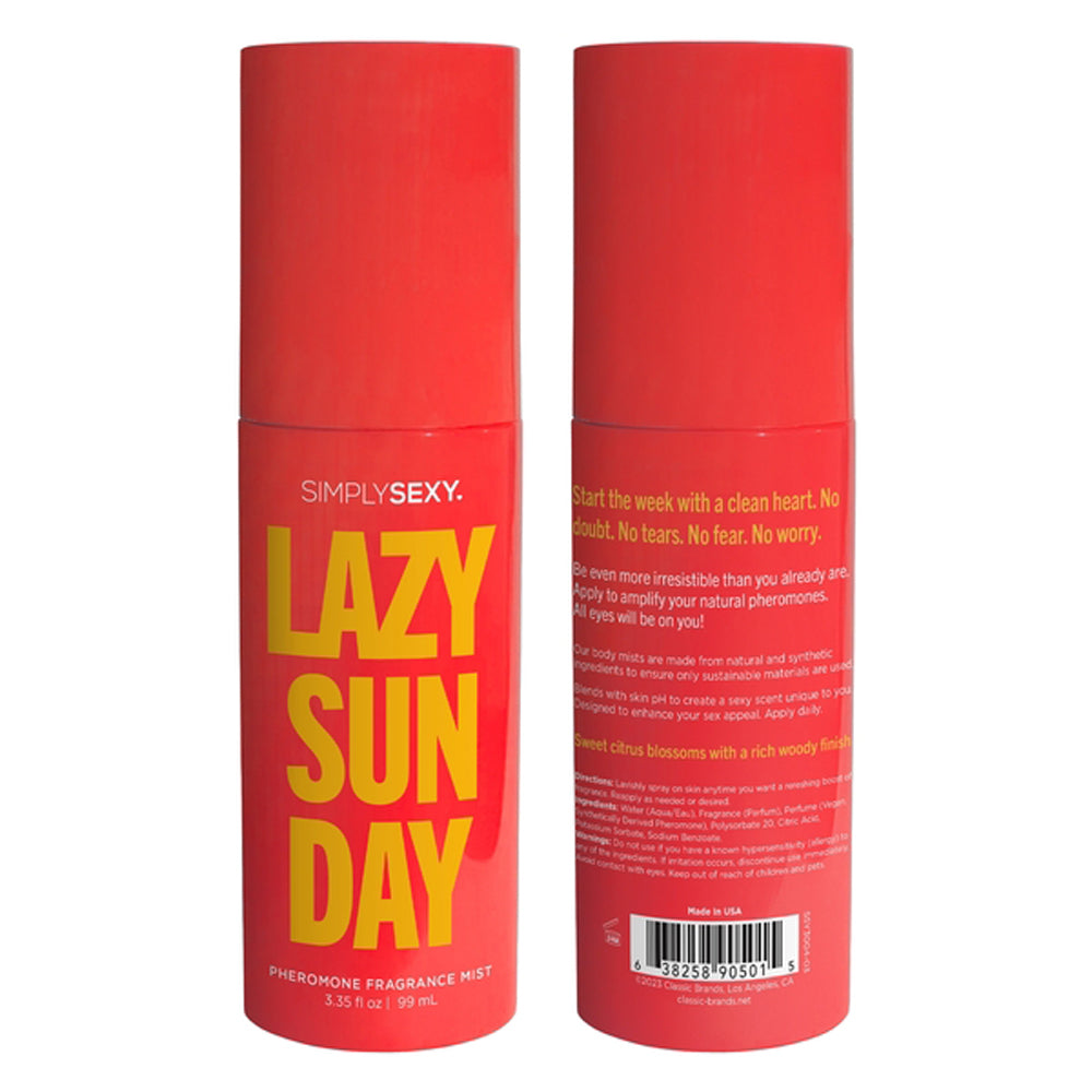 Lazy Sunday Pheromone Fragrance Mist 3.35 Oz - Sweet Citrus Blossom with Woody Finish