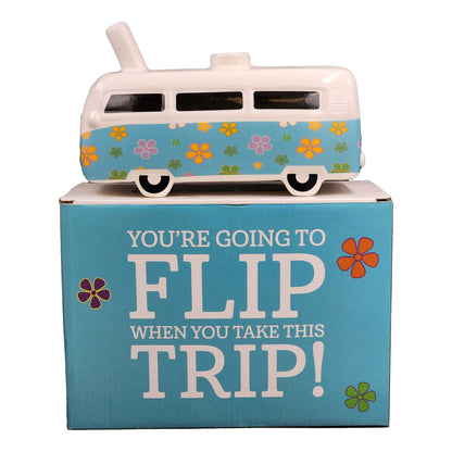 Fashioncraft Retro Vintage Bus Pipe – Ceramic Smoking Accessory – Colorful Hippie Design