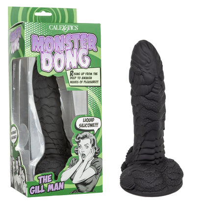 CalExotics Monster Dong The Gill Man - Waterproof Flexible Dildo - Black