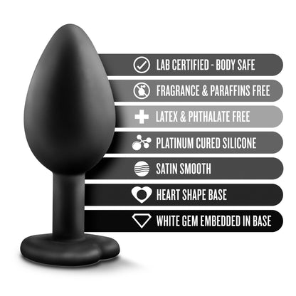 Temptasia Bling Plug - Small Anal Plug with Tapered Tip - Black