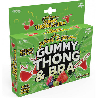 Hott Products Edible Gummy Thong and Bra Set – Red