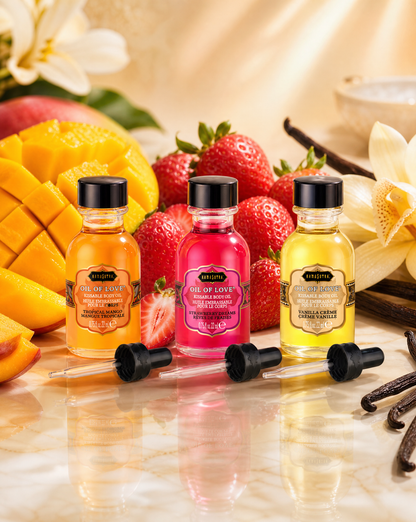 Kama Sutra Oil of Love - Strawberry Dreams - Kissable Foreplay Oil - 0.75 Fl. Oz.