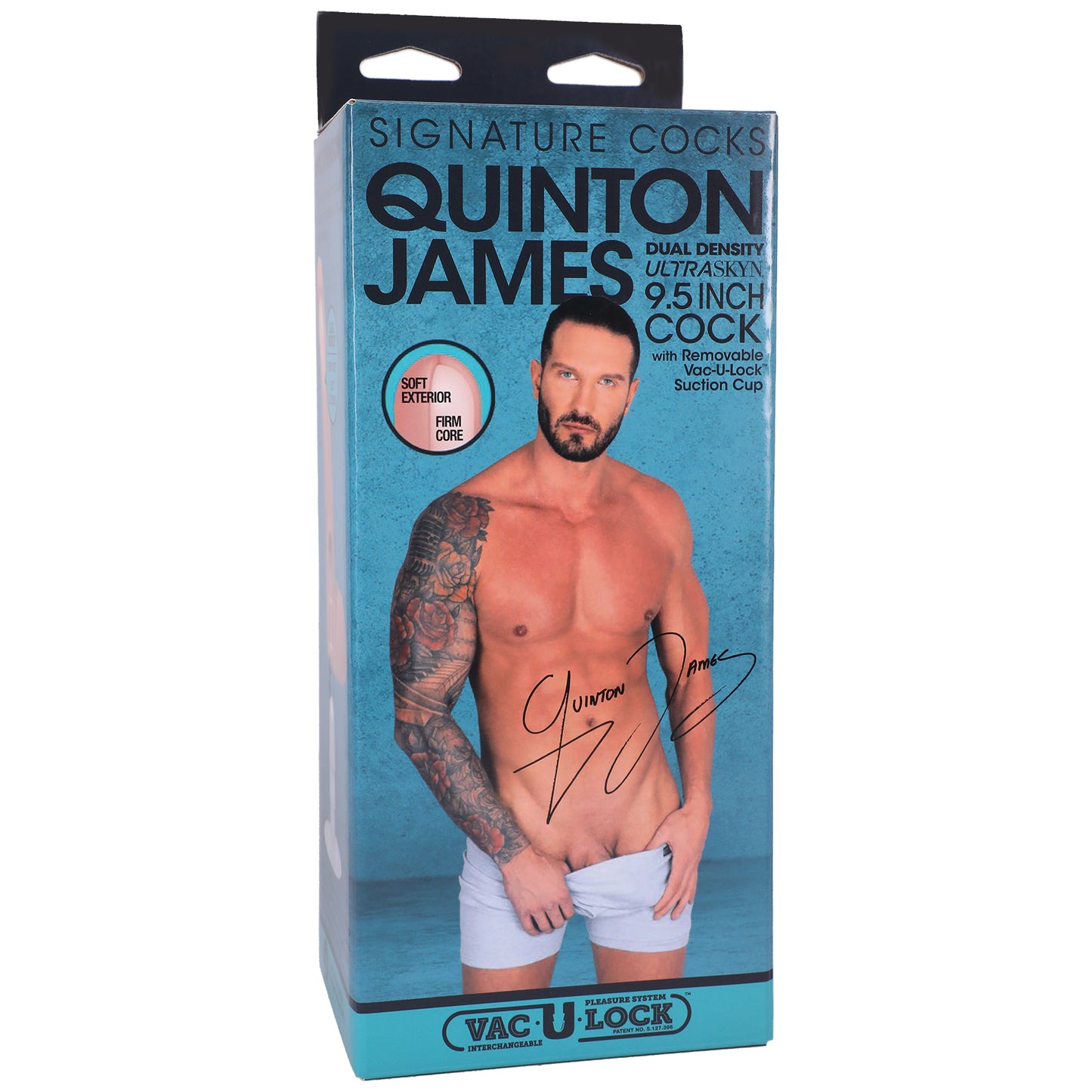 Signature Cocks Quinton James 9.5 Inch Ultraskyn Cock with Removable Vac-U-Lock Suction Cup