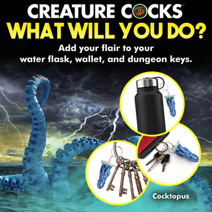 Cocktopus Keychain - Mini Fantasy Accessory - Blue