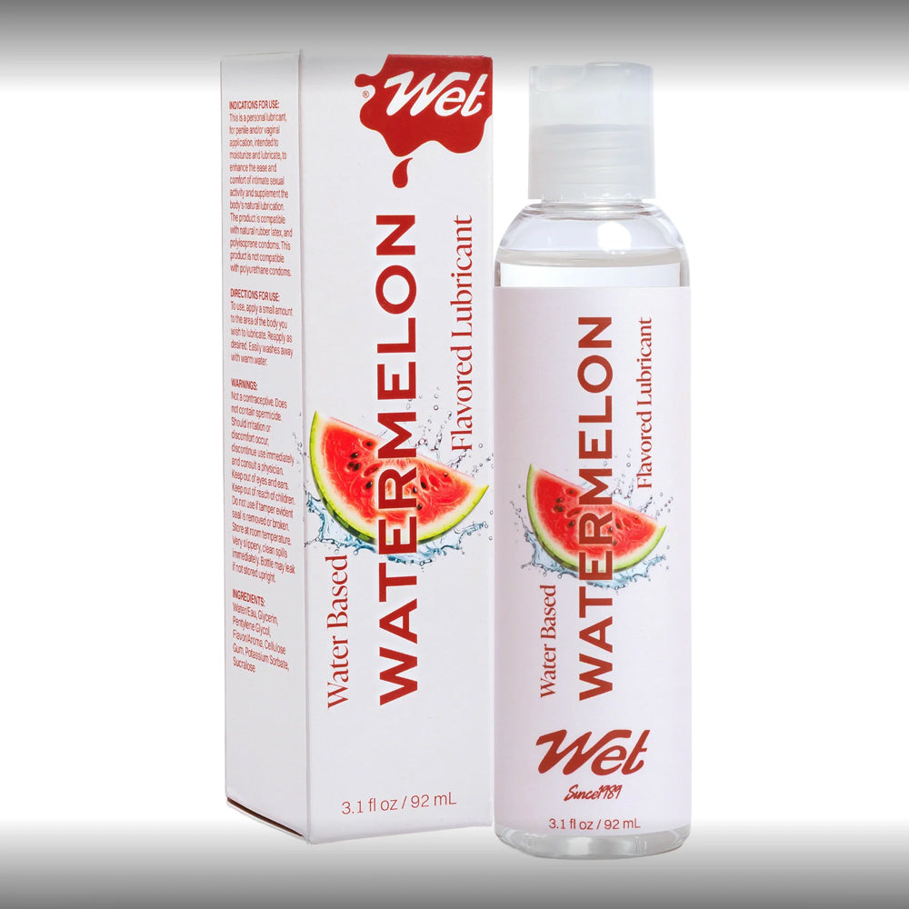 Wet Flavored Juicy Watermelon 3.1oz Water-Based Lubricant – Sugar-Free