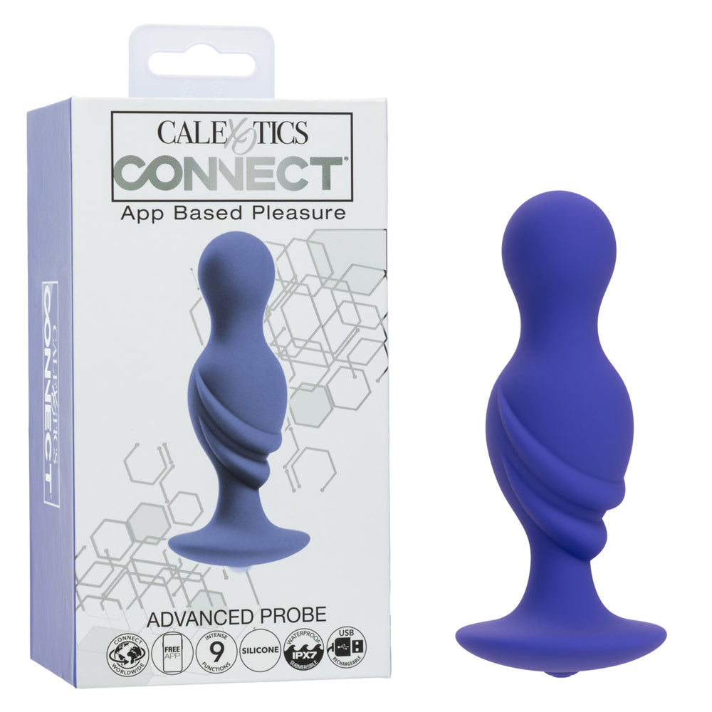 CalExotics Connect Advanced Vibrating Probe, Body-Safe Silicone, Purple