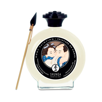 Shunga Edible Body Paint, Vanilla & Chocolate Temptation, 3.5 fl oz, Brush Included
