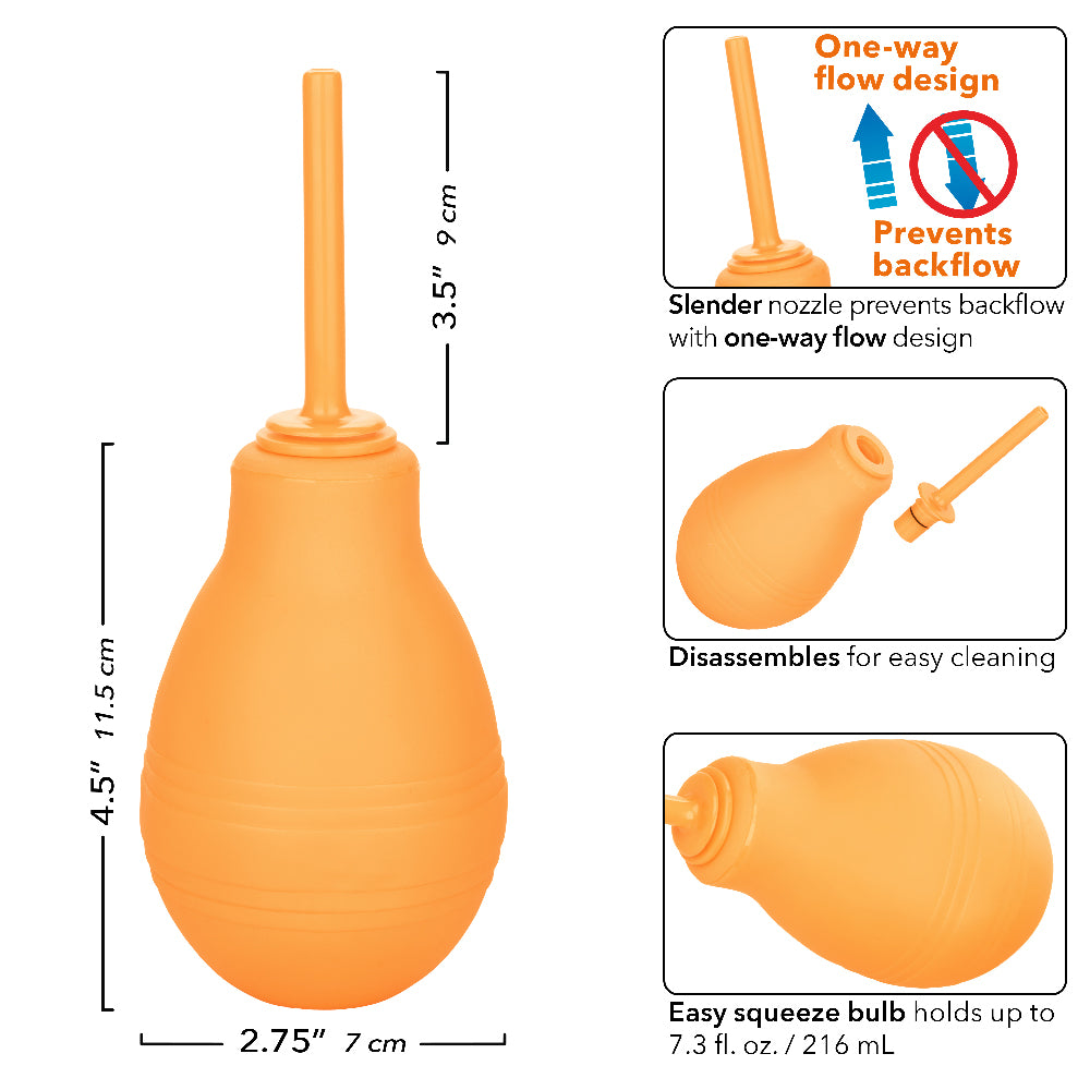 CalExotics Cheeky One-Way Flow Douche - Orange - Leak-Free Design